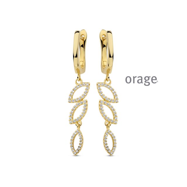 Aw099 Orage oorringen verguld geel