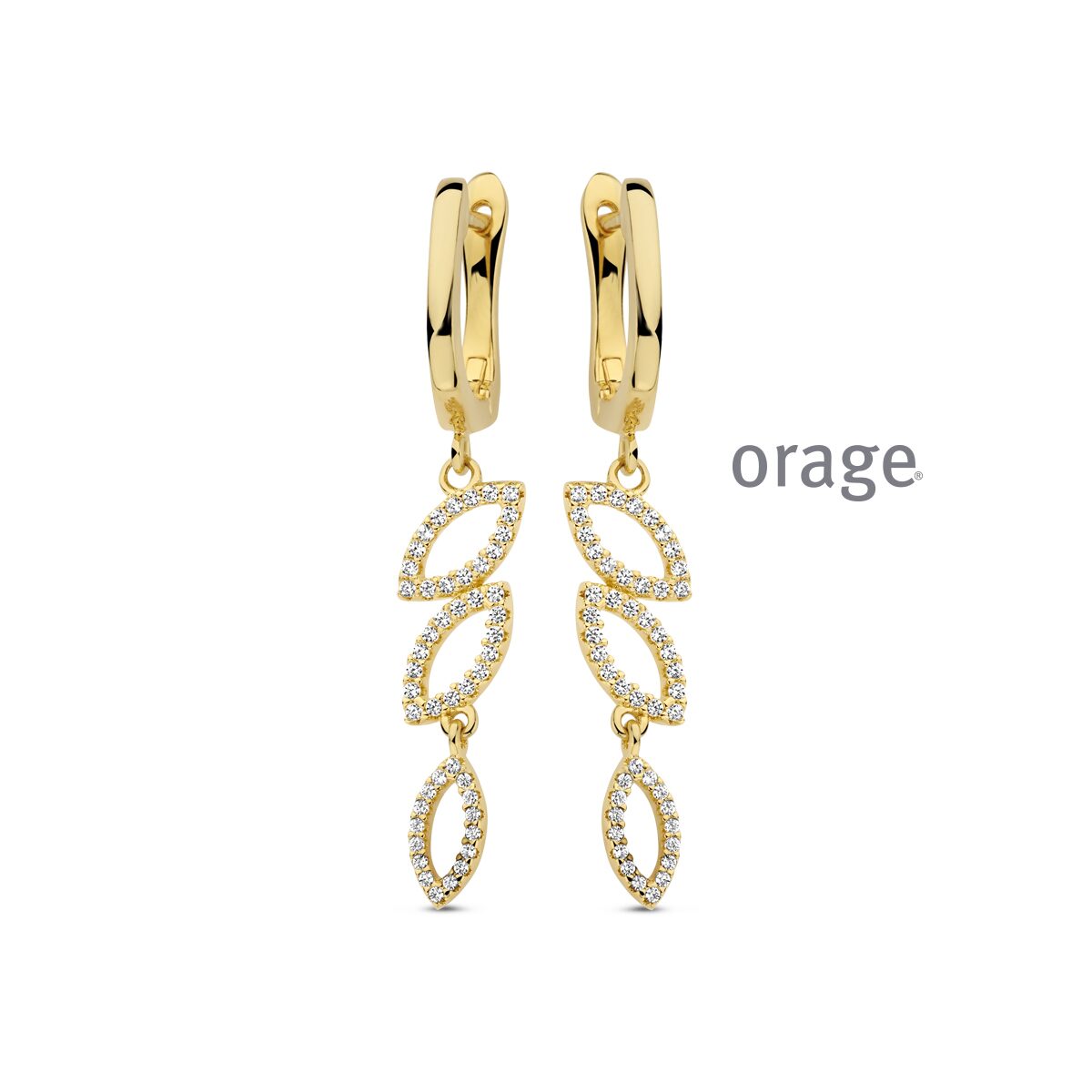 Aw099 Orage oorringen verguld geel