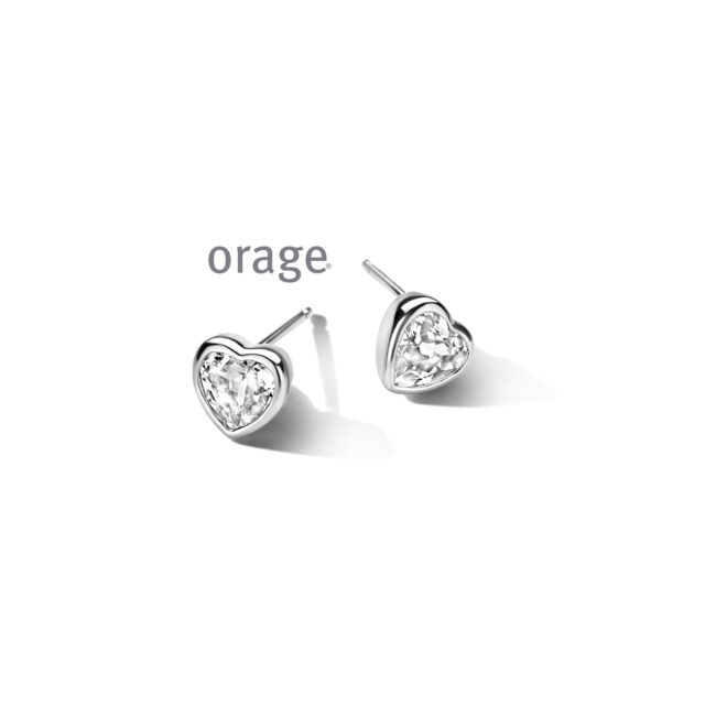 at286 Orage oorringen hart zilver