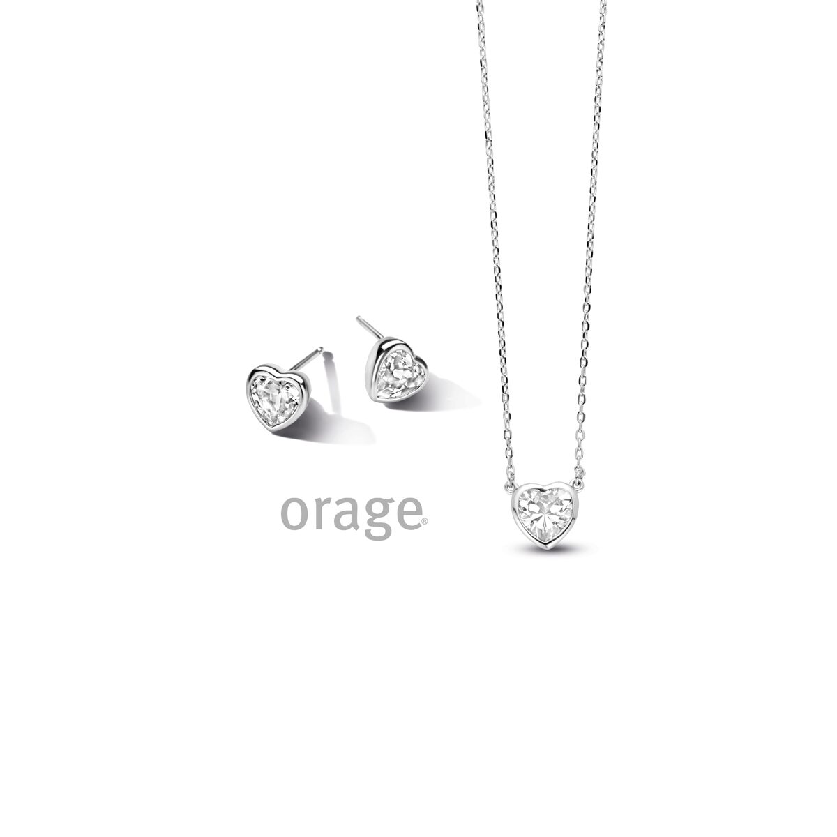 at286 Orage oorringen hart zilver