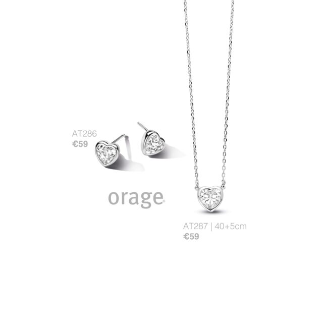 at286 Orage oorringen hart zilver