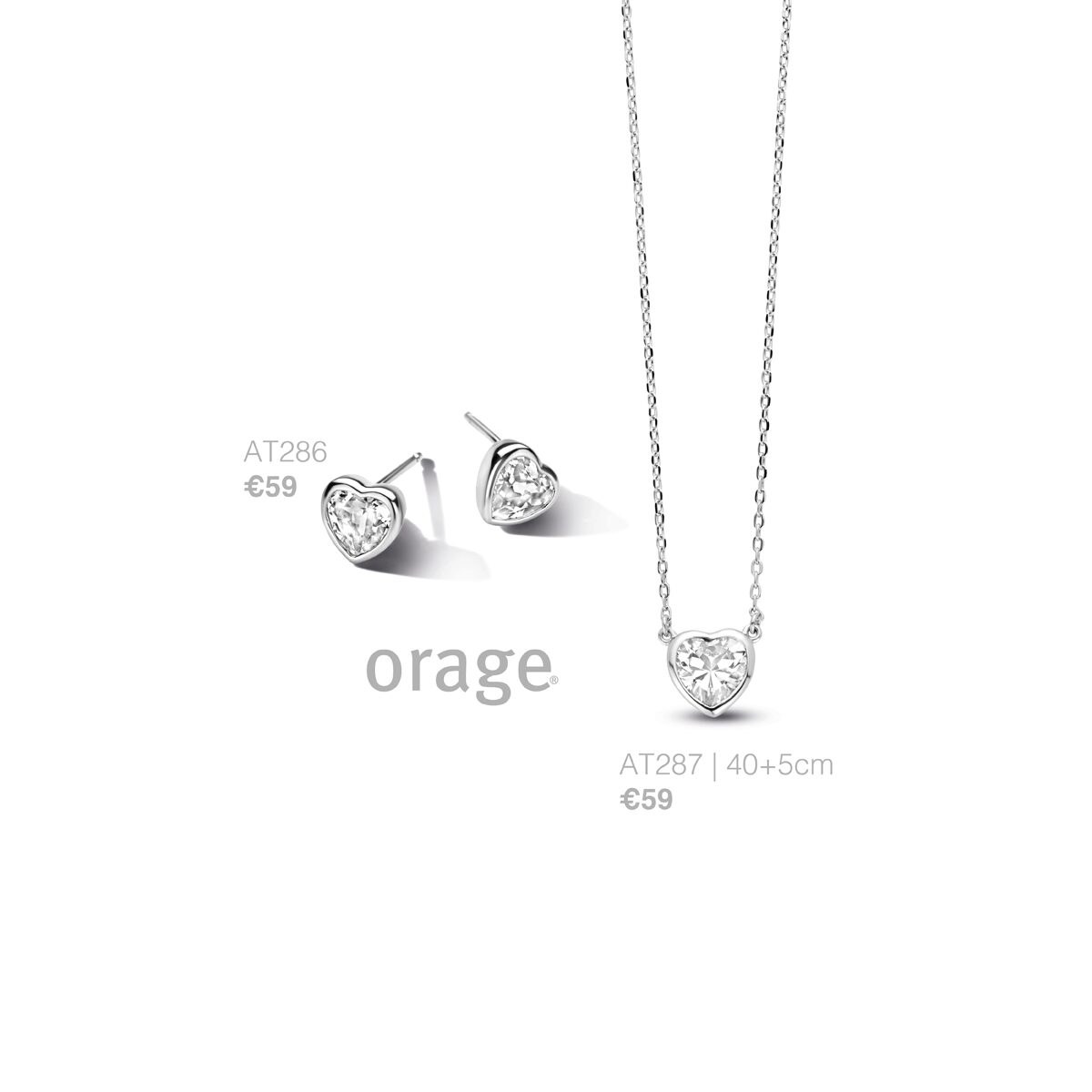 at286 Orage oorringen hart zilver