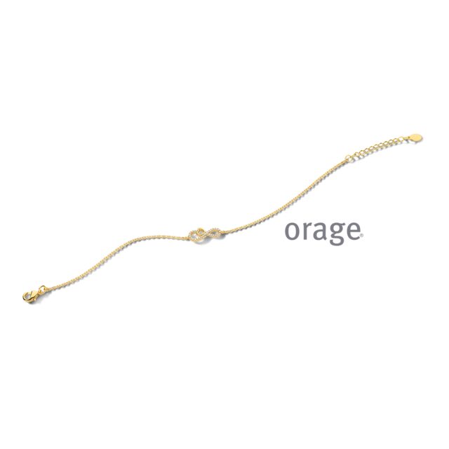 Orage armband hart infinty verguld geel zirconium