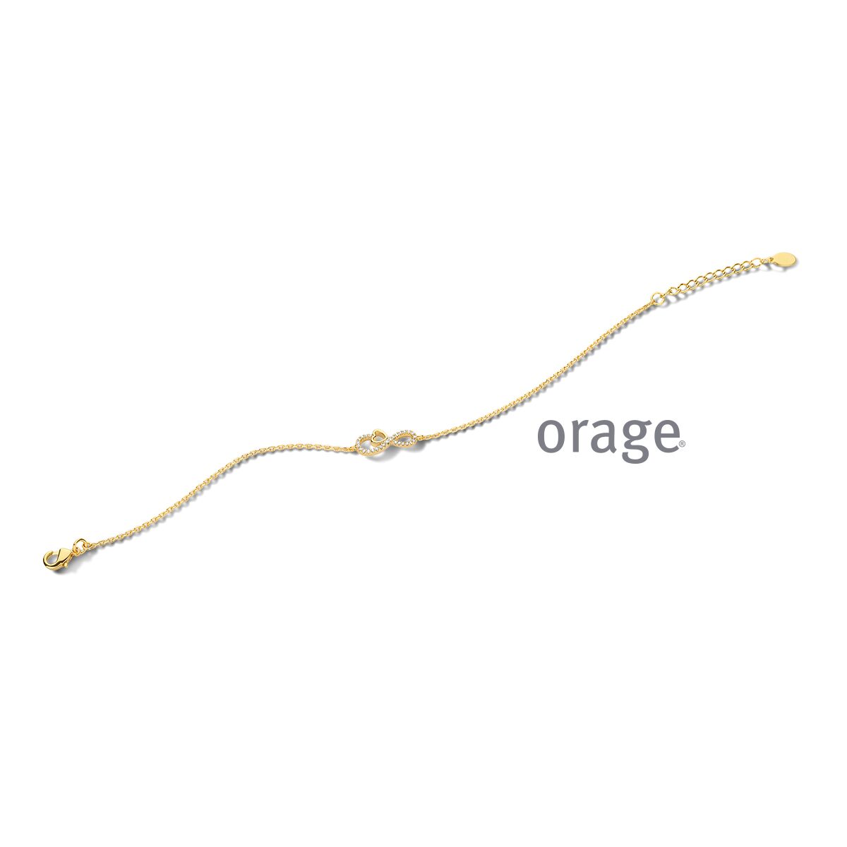 Orage armband hart infinty verguld geel zirconium