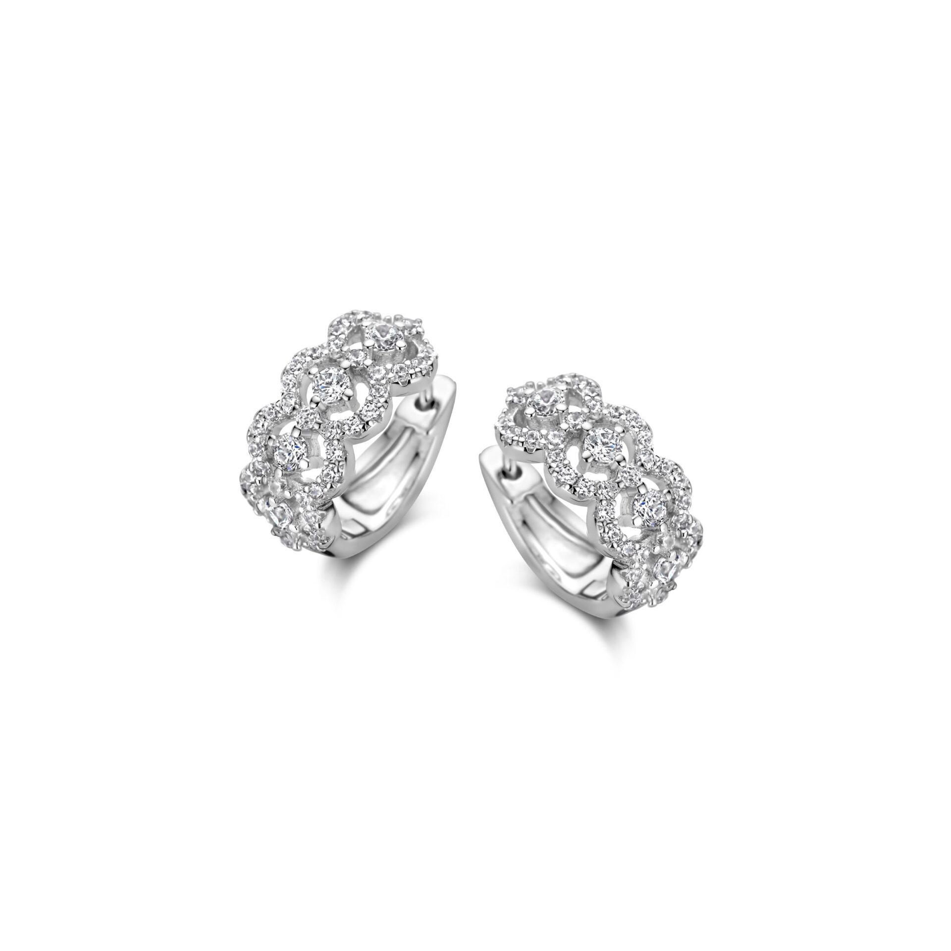 Naiomy zilver oorringen gezet met zirconium 