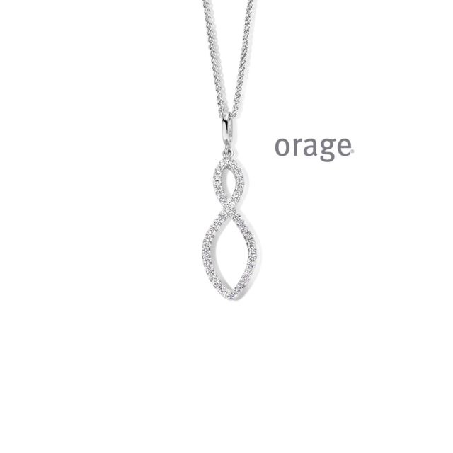 Orage ketting AW104 zilver zirconium 