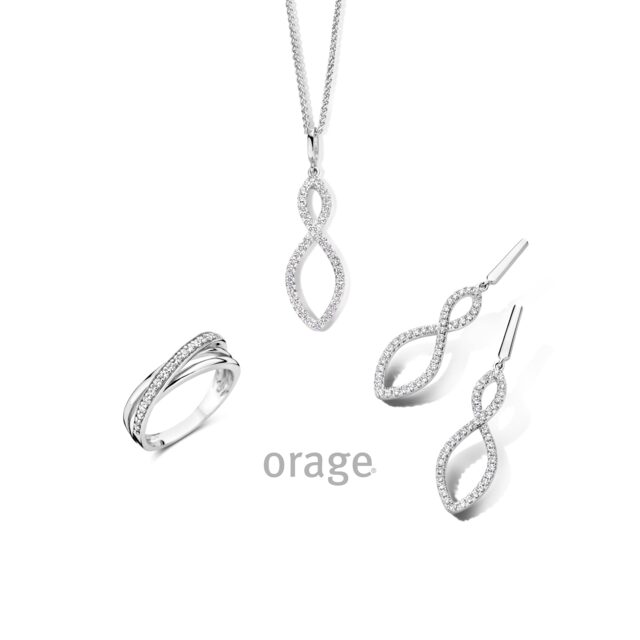 Orage ketting AW104 zilver zirconium 