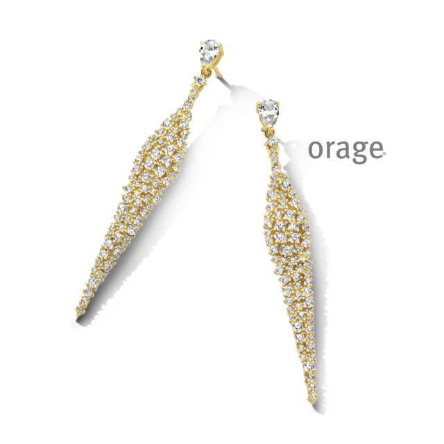 Aw184 Orage oorringen vergulde geel zirconium