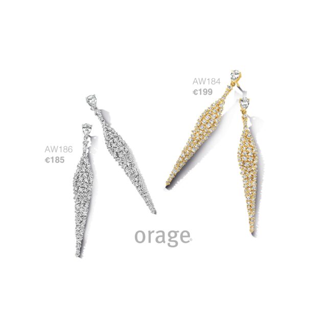 Aw184 Orage oorringen vergulde geel zirconium