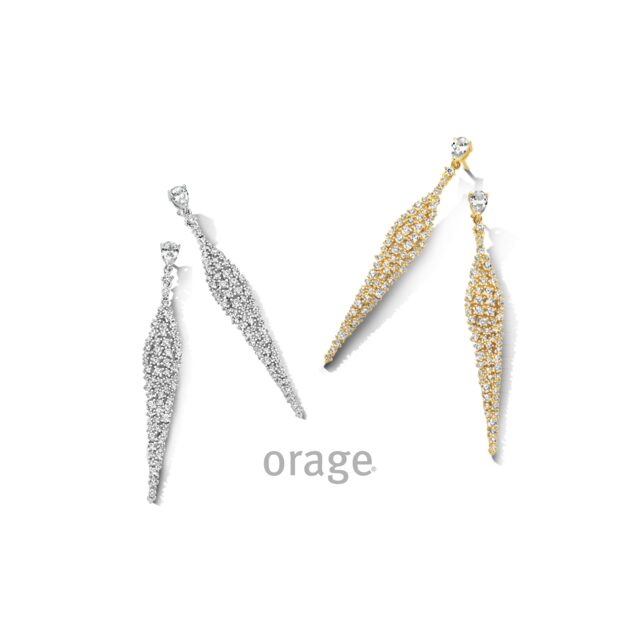 Aw184 Orage oorringen vergulde geel zirconium
