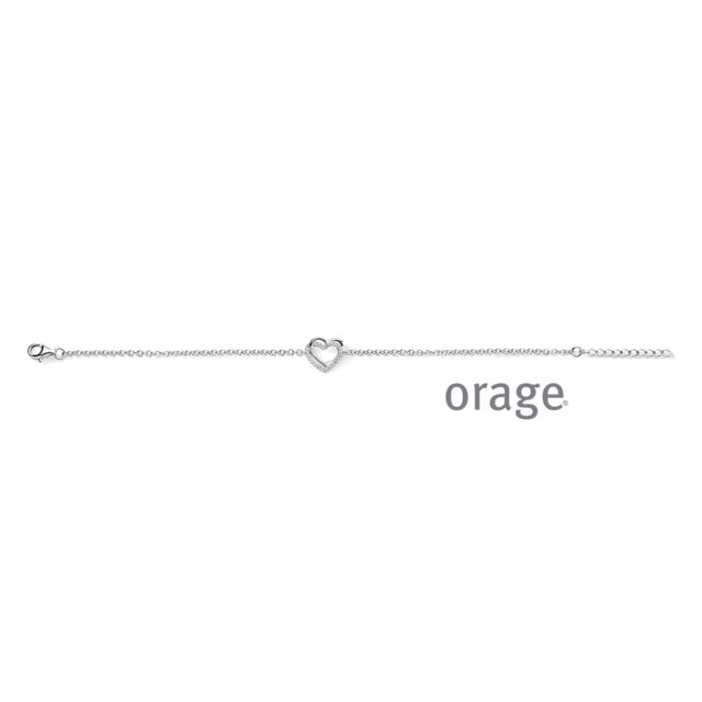 Orage armband hart zilver zirconium