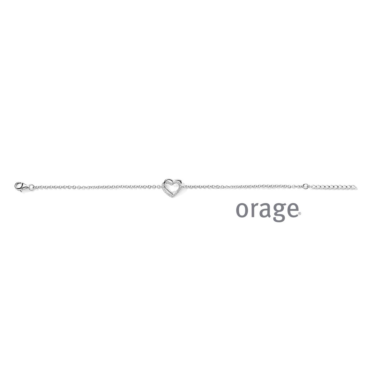 Orage armband hart zilver zirconium