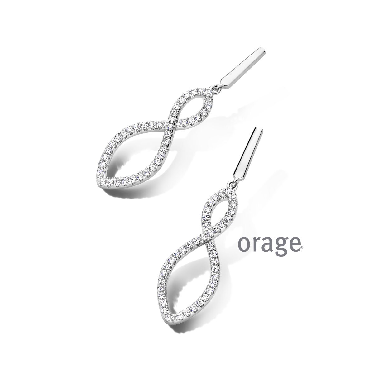 Orage oorringen AW105 zilver zirconium 