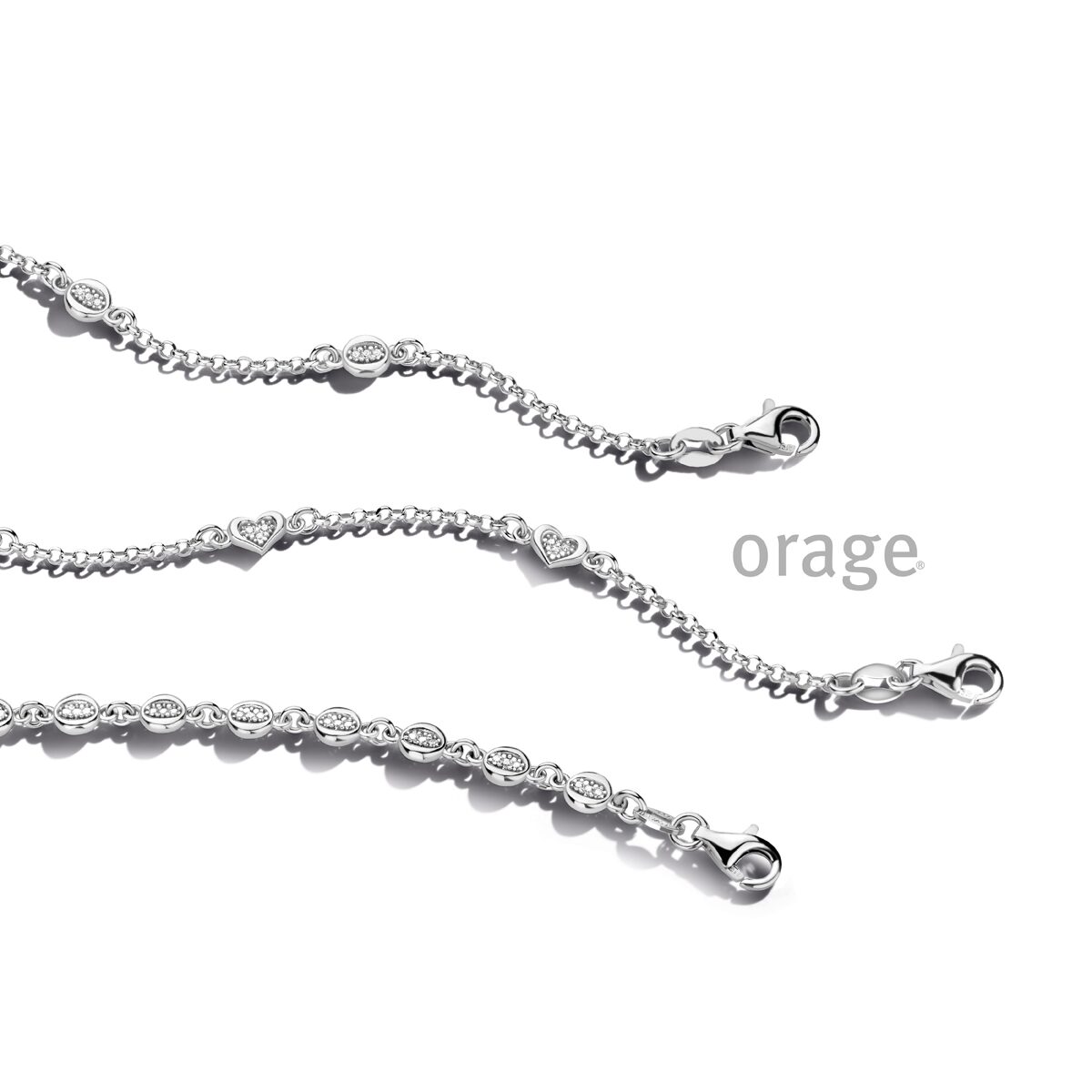 Orage armband hart zilver zirconium