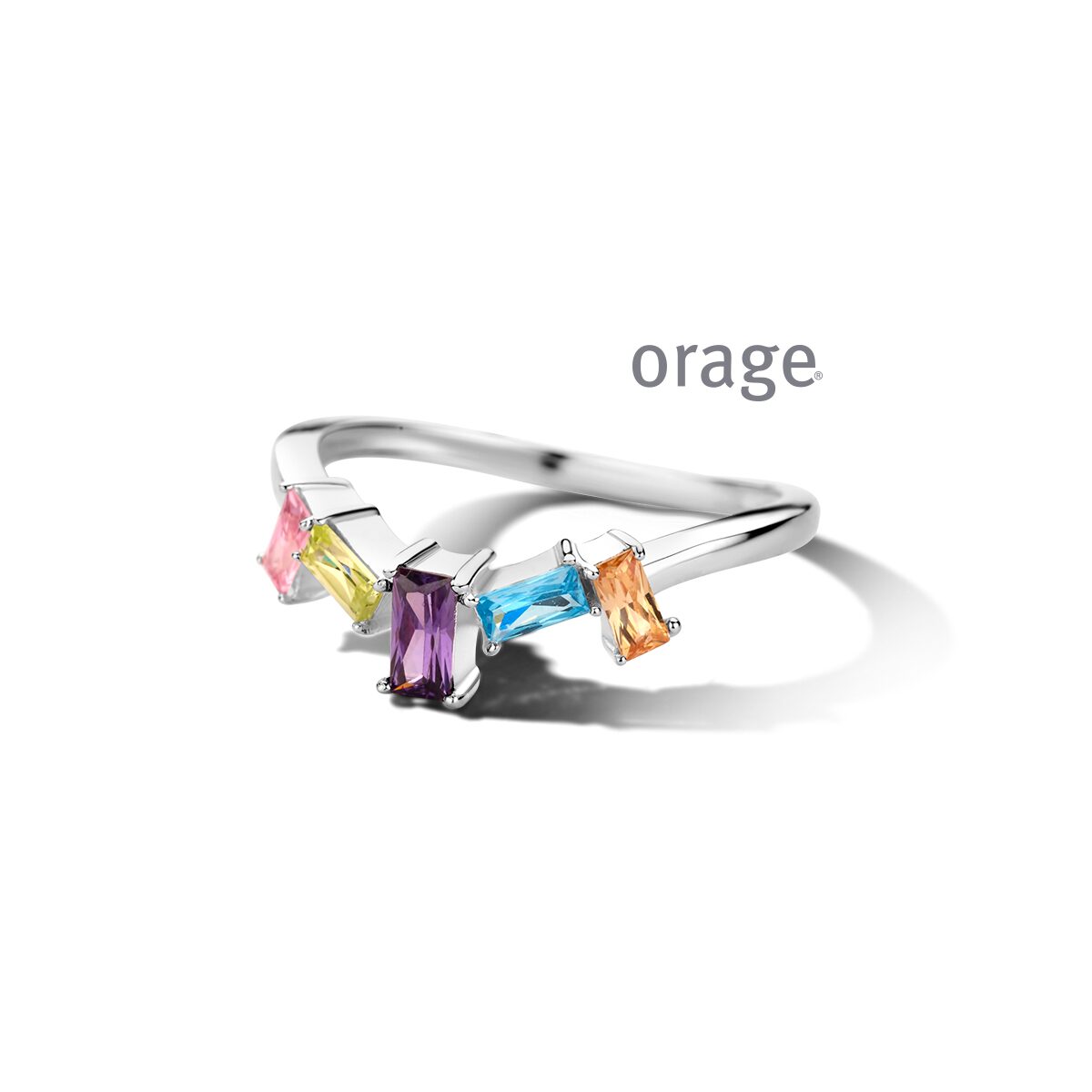 Orage ring zilver muticolor