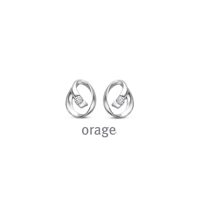 Orage oorringen AW166 zilver zirconium
