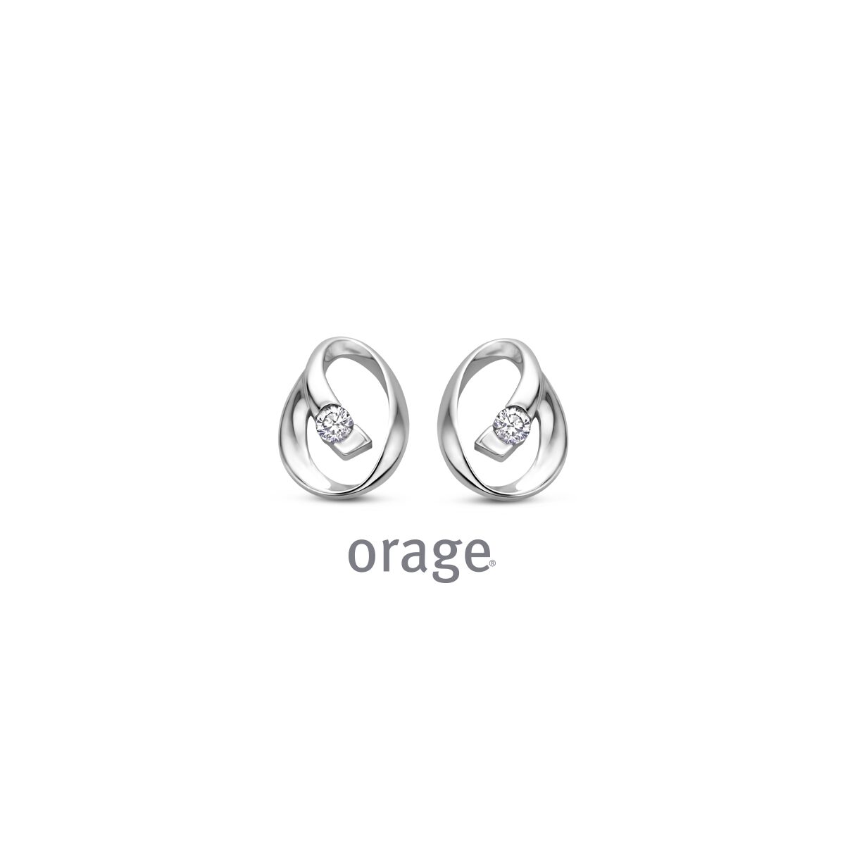 Orage oorringen AW166 zilver zirconium