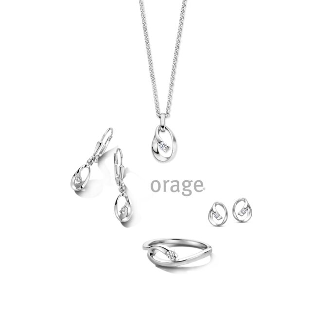 Orage oorringen AW166 zilver zirconium