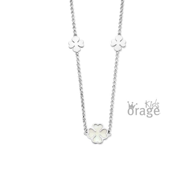 Orage Kids halsketting klavertje 4 parelmoer