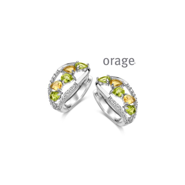 Aw158 Orage ooringen  peridot citrine