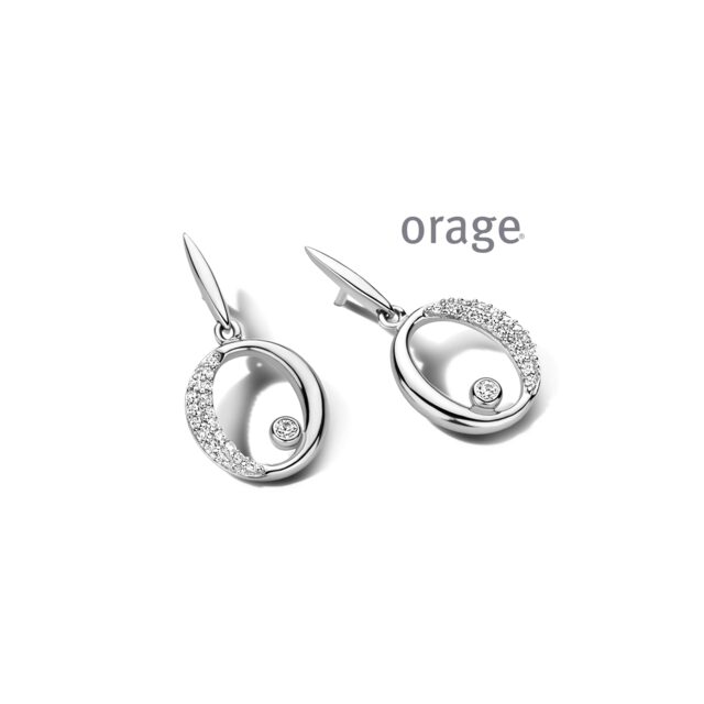 At208 Orage Ooring zilver zirconium