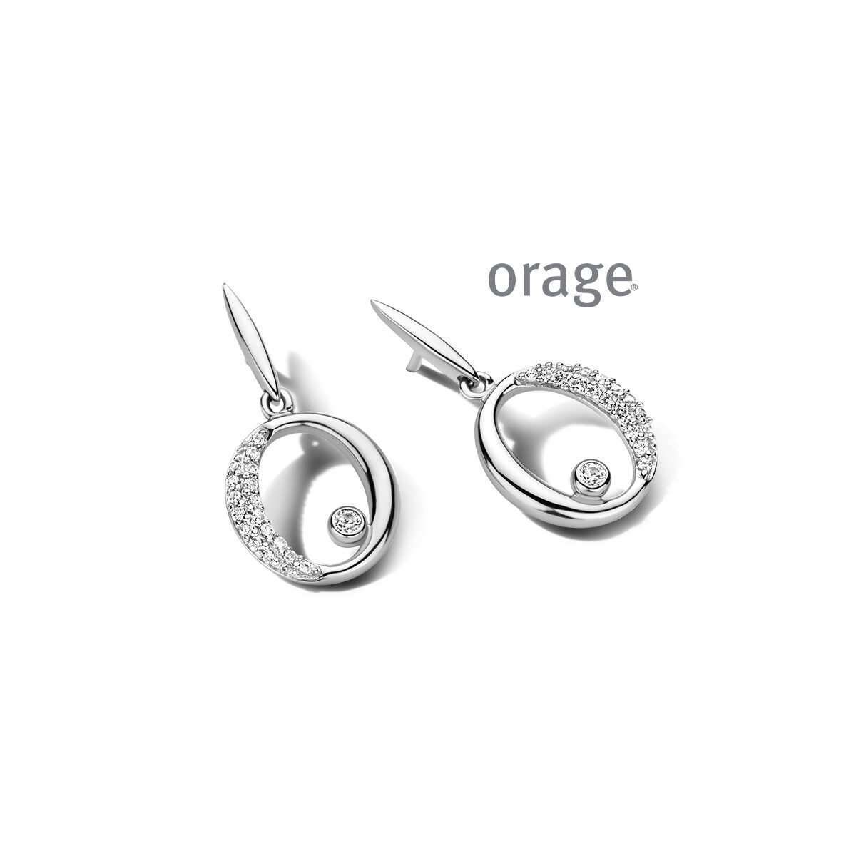 At208 Orage Ooring zilver zirconium