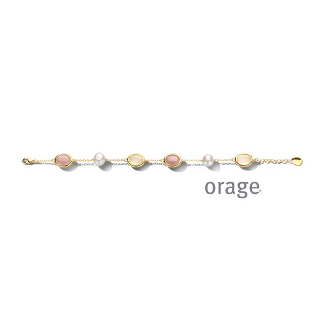 AT326 Orage armband cat eye parel verguld