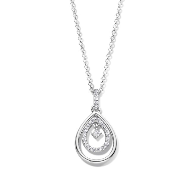 Naiomy zilver halsketting met hanger & zirconium 