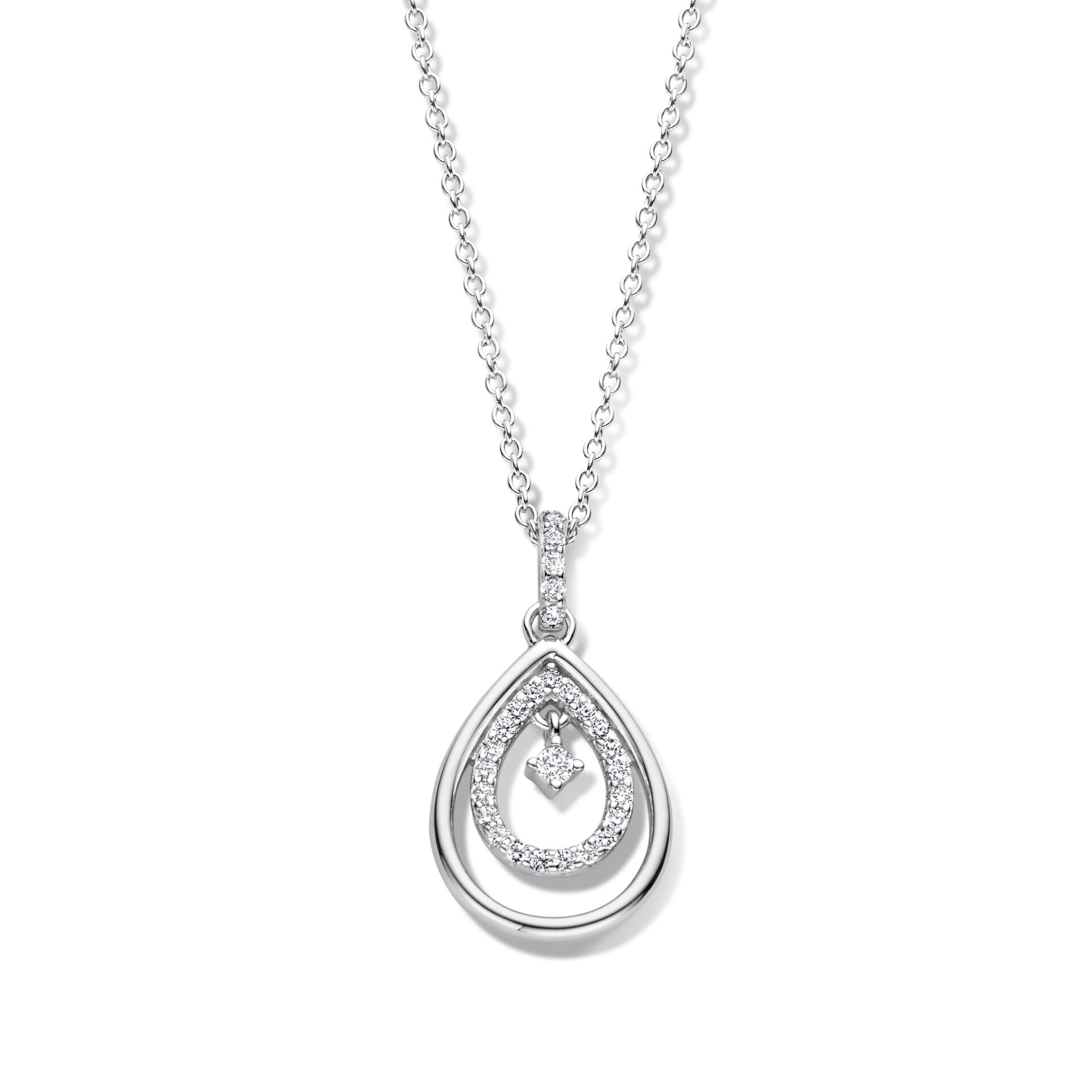 Naiomy zilver halsketting met hanger & zirconium 