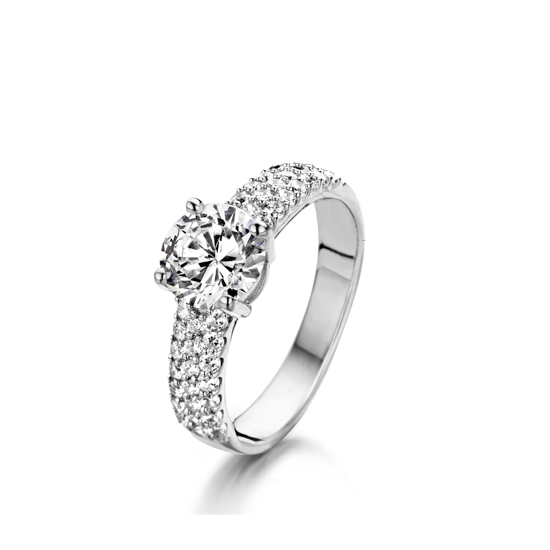 N3A16 Naiomy zilver ring gezet met zirconium