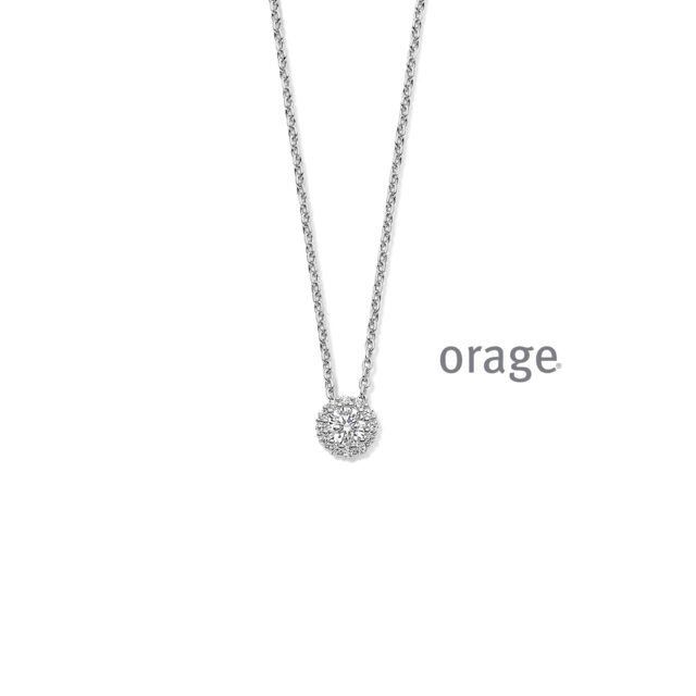 Orage ketting AW168 zilver zirconium 