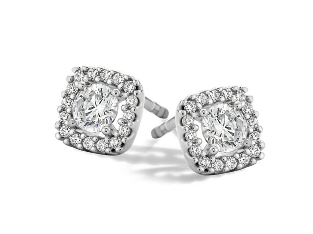 Y1689 You and Me witgouden oorring 18ct zirconium